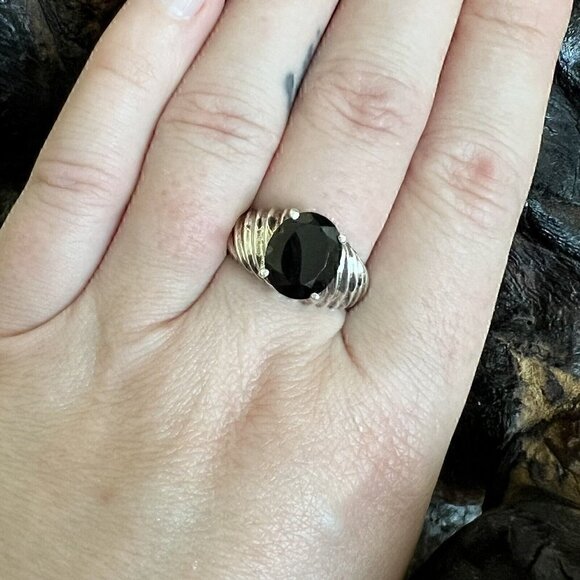 Vintage Clyde Duneier 3.63 ct Oval Smoky Quartz Ring Size 9 Sterling Silver CID - Picture 13 of 13